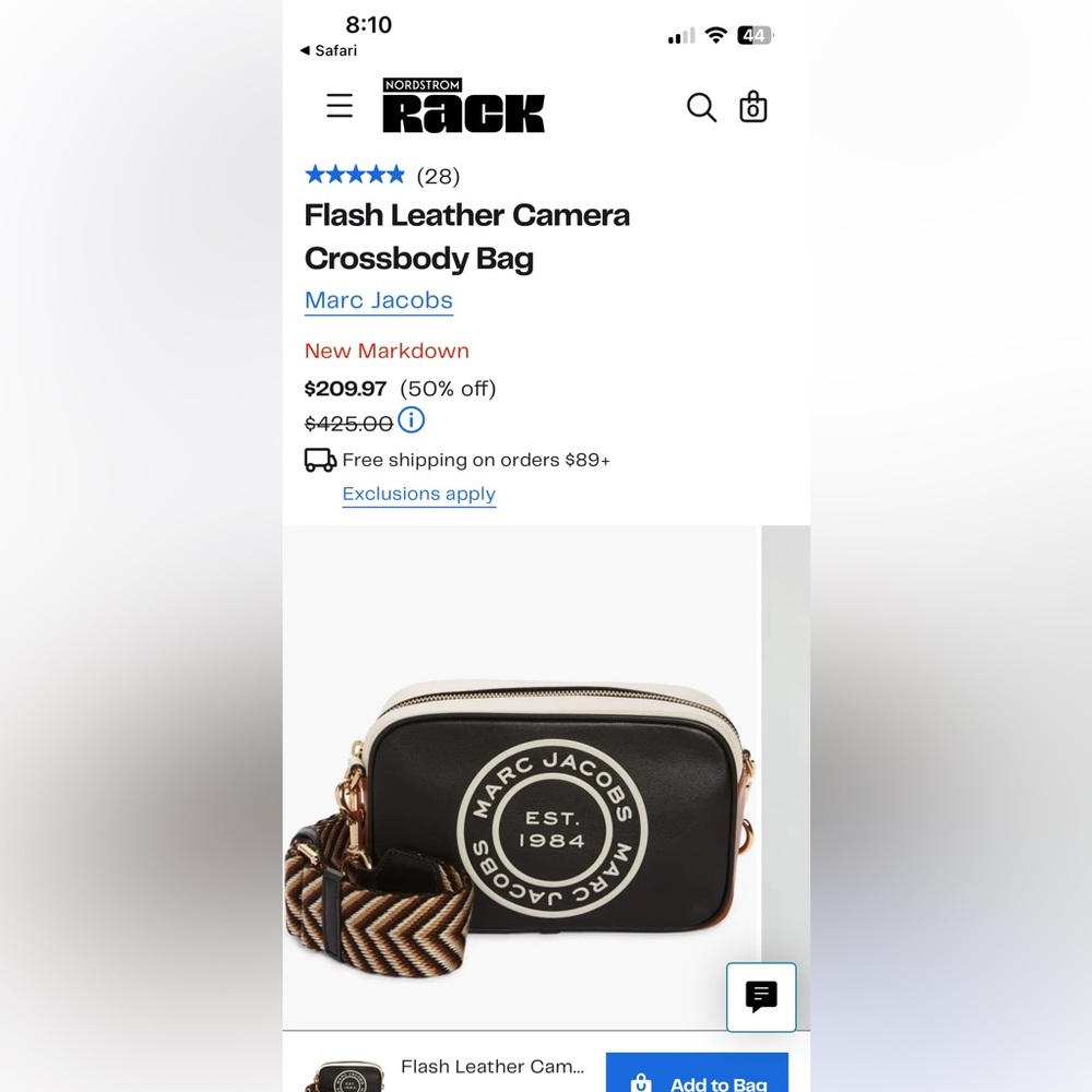 Marc Jacobs Flash Leather Camera Crossbody Bag